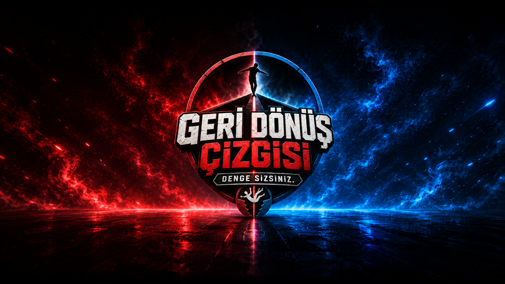 Geri Dönüş Çizgisi kırmızı ve mavi sinematik banner